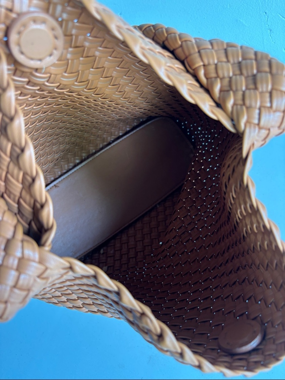 Melie Bianco Woven Hobo Shoulder Bag — Tan Brown - Picture 10 of 11